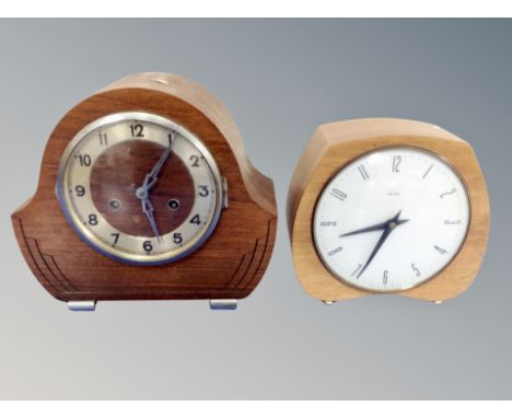 An Art Deco Smiths mantel clock and one other 