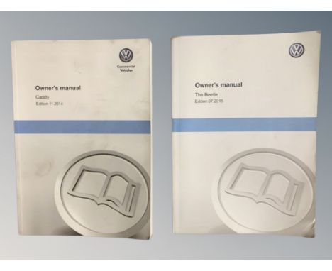Ten VW Driver's Manuals/Owner Booklets in Original Wallets : 7 x Caddy and 3 x Beetle.    (10)    CONDITION REPORT:  Not on v