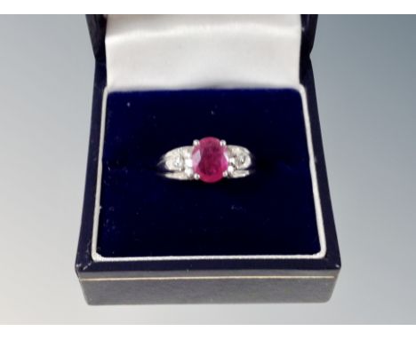 A 9ct ruby and diamond ring 