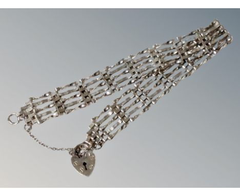 A silver gate bracelet 