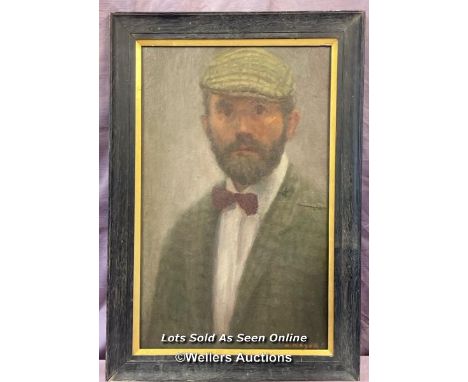 WILLIAM MASON (1906-2002), FRAMED SELF PORTRAIT OIL ON BOARD, SIGNED, 38 X 61CM 