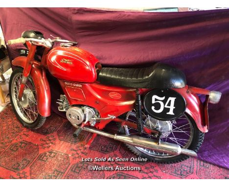 MOTO GUZZI 1954 ZIGOLA ITALIAN MOTORCYCLE, NON RUNNER DISPLAY BIKE, ORIGINAL PAINTWORK WITH LATER CAFE RACER SEAT - This lot 