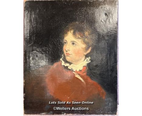 AFTER JOSHUA REYNOLDS, OIL ON CANVAS DEPICTING A PORTRAIT OF A YOUNG LADY, UNSIGNED, 50 X 61CM 