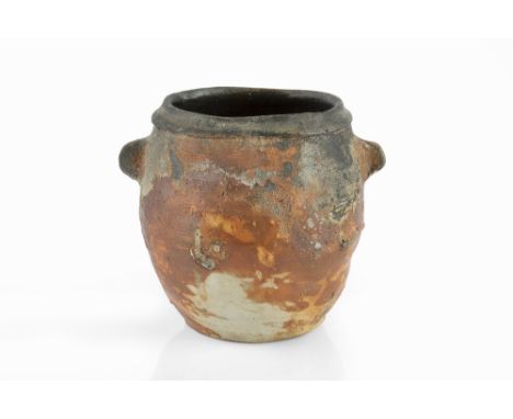 Janet Leach (1918-1997) at Leach Pottery Vessel with lug handles impressed potter's and pottery seals 9.2cm high.