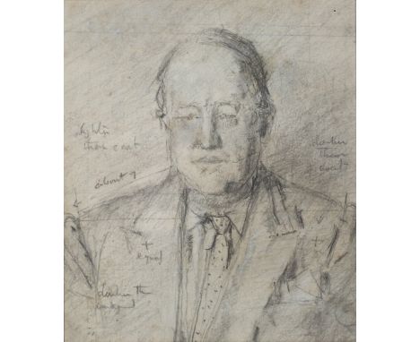 Allan Gwynne-Jones (1892-1982) Study for Portrait of Lord Butler (painted for Pembroke College, Cambridge) inscribed (to reve