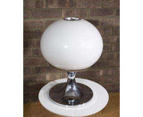 Harvey Guzzini  Table lamp opaline shade on chrome  50cm high. Provenance: Solar House, Oxfordshire.  Solar House was designe