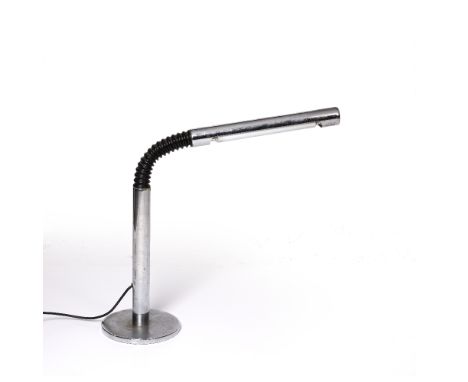 E. Bellini for Targetti Sankey Bendi desk lamp chrome with articulated joint 51cm high (adjustable).