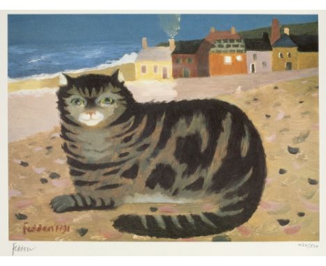 Mary Fedden (1915-2012)  Cat on a Cornish Beach, 1991 420/500, signed and numbered in pencil (in the margin) lithograph 29 x 