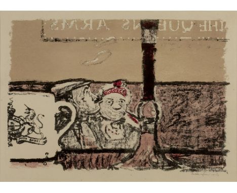 Ruskin Spear (1911-1990) Saloon Bar, 1953  signed and dated in pencil (in the margin) lithograph 35 x 46cm.