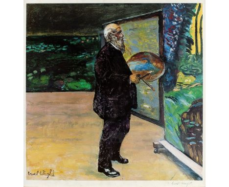 Carel Weight (1907-1997) Monet in his Studio signed in pencil (in the margin) lithograph 58 x 59cm.