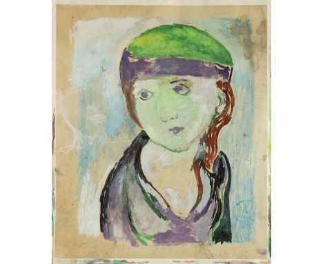 Stella Steyn (1907-1987) Two portrait studies watercolours 63 x 51cm and 21 x 16cm, unframed (2). Provenance: Thompson Roddic