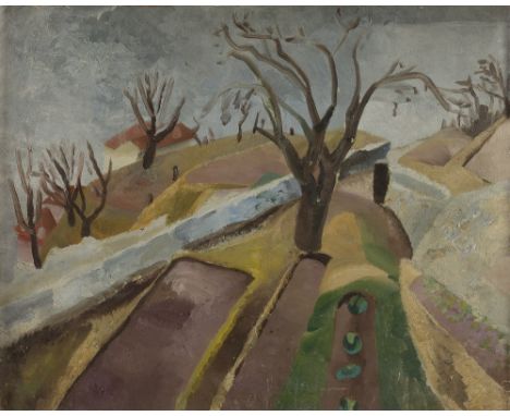 Winifred Nicholson (1893-1981) Castagnola, circa 1923 oil on board Verso: Kate Nicholson (1929-2019), Cumberland Landscape, c