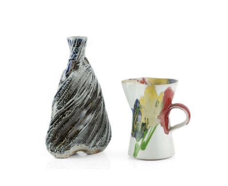 Janice Tchalenko (1942-2018) Jug impressed potter's seal 15.5cm high; and&nbsp;Ruthanne Tudball,&nbsp;twisted stoneware vase,