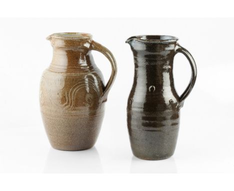 Ray Finch (1914-2012) at Winchcombe Pottery Two jugs salt-glazed both with impressed potter's seal both 32cm high (2).