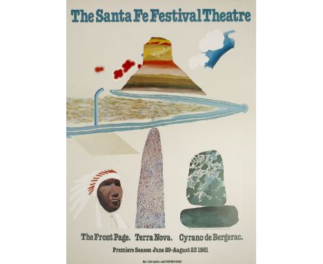 David Hockney (b.1937) Santa Fe Festival Theatre, 1981 exhibition poster offset lithograph published by Petersburg Press 79 x