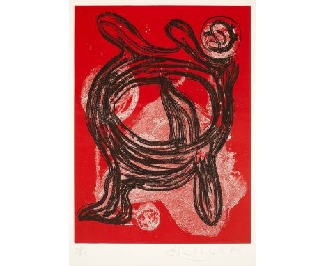 John Hoyland (1934-2011) King, 1989 47/50, signed, dated, and numbered in pencil (in the margin) etching and aquatint 90 x 70