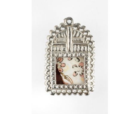 Grayson Perry (b.1960)  Reliquary, 2009 ceramic fragment in incised metal pendant produced by the artist for Tate Gallery wit