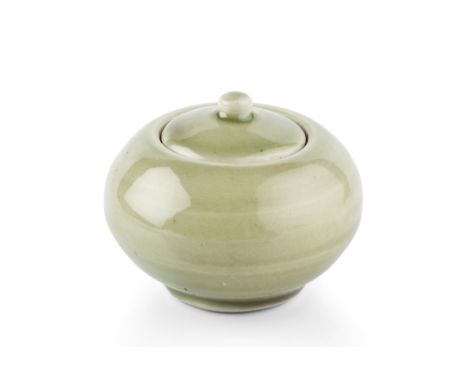 Bernard Leach (1887-1979) at Leach Pottery Miniature pot and cover celadon glaze impressed potter's and pottery seals 5.5cm h