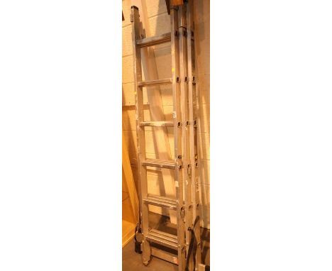Three tier aluminium extension ladder. Not available for in-house P&amp;P. 