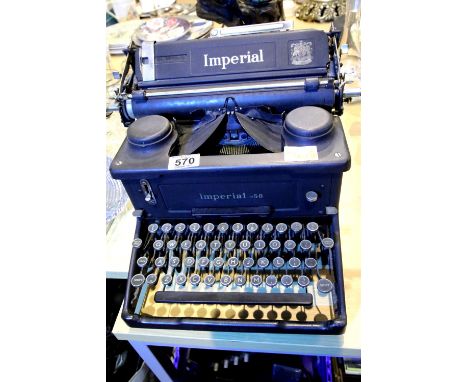 Vintage Imperial 58 Typewriter Co Ltd black typewriter. Not available for in-house P&amp;P. 