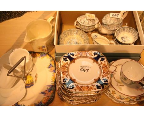 Collection of mixed ceramics including a miniature tea set for 3 and two Shelley cups and saucers. Not available for in-house