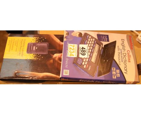 Boxed Bush portable cassette recorder/player and an electronic dictionary. Not available for in-house P&amp;P. 