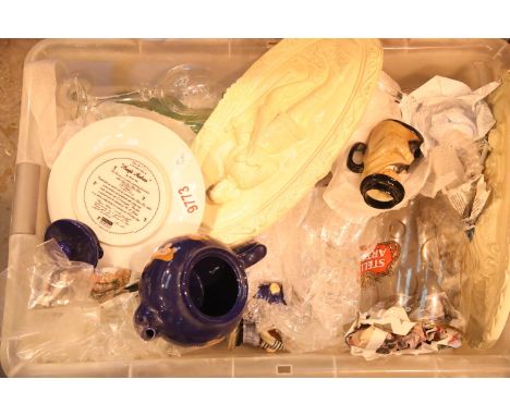 Large collection of ceramics, glass, photograph frames and miniature oil lamp. Not available for in-house P&amp;P. 