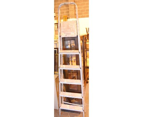Set of aluminium step ladders. Not available for in-house P&amp;P. 