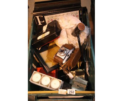 Two boxes of mixed items including vintage Kodak cameras. Not available for in-house P&amp;P. 