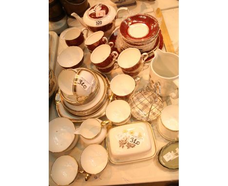 Two part ceramic tea sets and other china. Not available for in-house P&amp;P. 