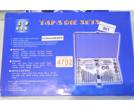 New 39 piece tap and die set. P&amp;P Group 2 (£18+VAT for the first lot and £3+VAT for subsequent lots) 