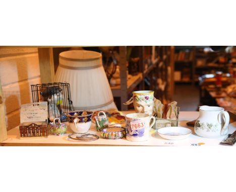 Quantity of mixed ceramics including Georgian ceramic mug. Not available for in-house P&amp;P. 