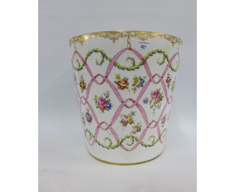 'The Princess of Wales jardiniere', a large porcelain planter, (restored with faults) 36 x 38cm 