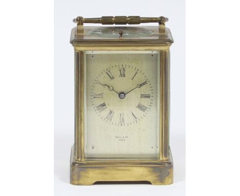A late 19th Century gilt brass hour-repeat bracket clock, fitted a rectangular dial with Roman numerals, signed Hall & Co., P