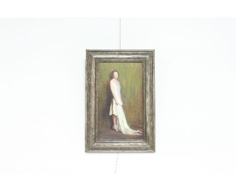 V Presniakov/Portrait of a Lady, full length/dated 2003/oil on canvas, 41.5cm x 23.5cm