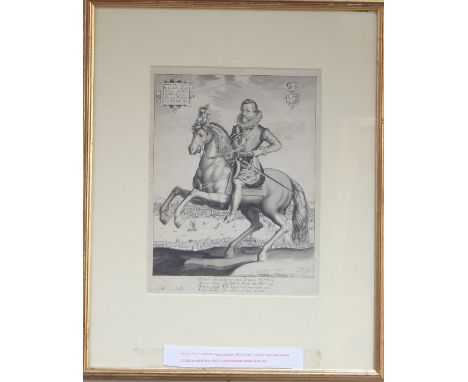 George Perfect Harding/Equestrian Portrait of King James Ist of England, VI of Scotland/by the Thames/signed and dated 1809/g