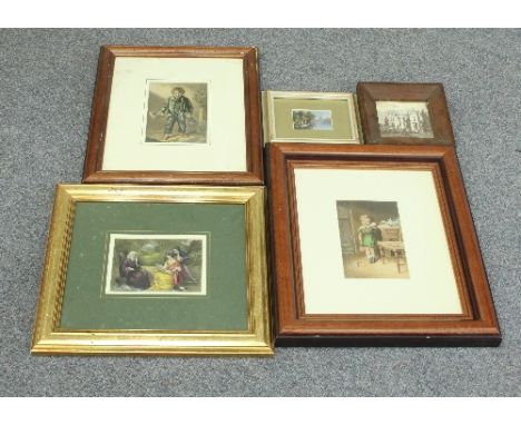 After George Baxter/Chimney Sweep/print, 15cm x 10.5cm/and four other prints