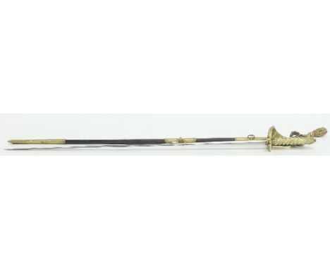 A George VI naval officer's dress sword by Wilkinson Sword, with wire bound fish skin grip Condition Report: In sound conditi