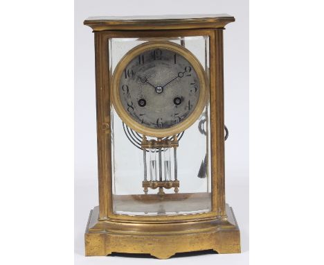 A late 19th Century four-glass regulator mantel clock with steel dial signed Mappin & Webb, fitted an eight-day movement with