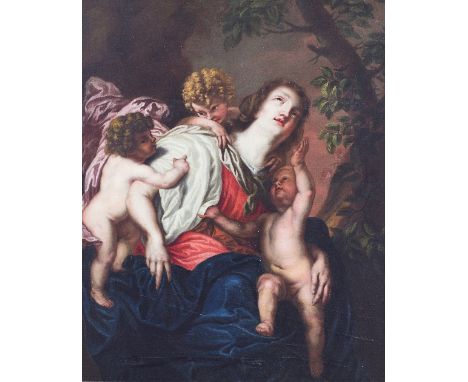 19th Century, after the Old Master/Madonna and Child, St John and Another Child in a Landscape/oil on canvas, 122cm x 96cm/se