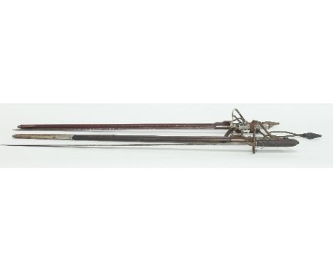 A Royal Artillery officer's sword in a leather scabbard by Henry Wilkinson, Pall Mall, numbered 38149, the blade engraved wit