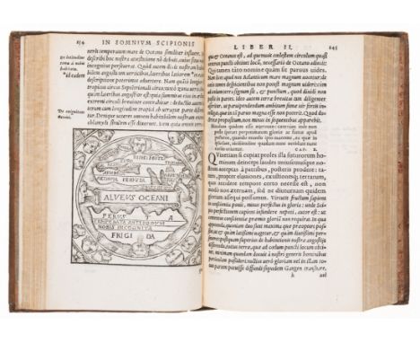 World map.- Macrobius (Ambrosius Aurelius Theodosius) In somnium Scipionis, Libri II. Saturnaliorum, Libri VII, italic and so
