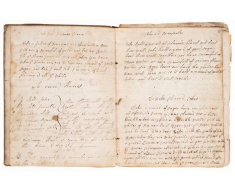 Cookery.- Martin (E.) [Collection of recipes], manuscript, 77pp. (including 3pp. index at end), some ff. loose, others workin