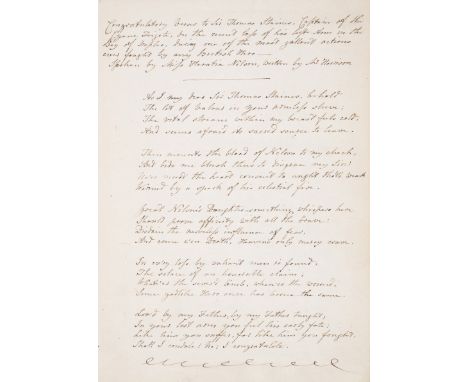 Royal Naval interest.- Stewart (Margaret, married John Stewart, daughter of Sir Thomas Staines, naval officer, 1776-1830) Com