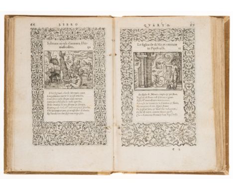 Emblemata.- Ovid. La Vita et Metamorfoseo d'Ovidio, edited by Gabriello Simeoni, 3 parts in 1, first title with woodcut medal
