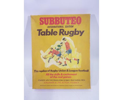 Subbuteo - A boxed Subbuteo International Edition Table Rugby. The set is missing a pitch, otherwise appears to be in Excelle