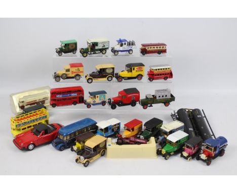 Corgi, Tonka, EFE, Lledo, Matchbox, Oxford Die-cast - 29 x die-cast model vehicles presented in cardboard boxes to include Ma