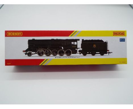 Hornby - an OO gauge DCC Ready model steam locomotive and tender 2-10-0 op no 92027, BR early black livery, class 9F # R 3273