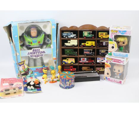 Toy Story - Thunderbirds - Funko Pops! - Looney Tunes. Buzz Lightyear 1995, boxed but box is in poor condition. Item appears 