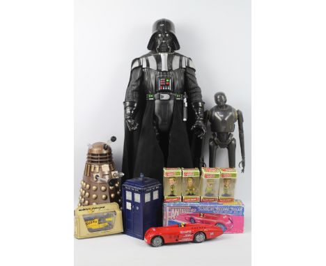 Star Wars - Dr. Who - Dad's Army. Darth Vader 31" tall with cloak and saber. Dr. Who Dalek, gold and motorised. Antenna etc s